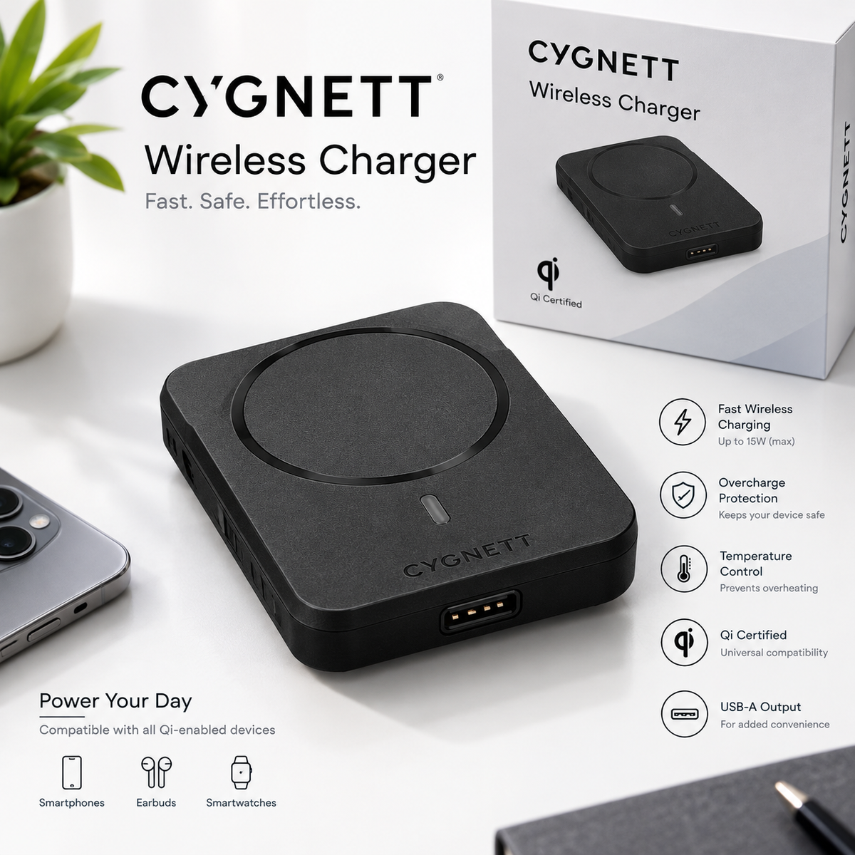 Cygnet 5000mah Wireless Power Bank
