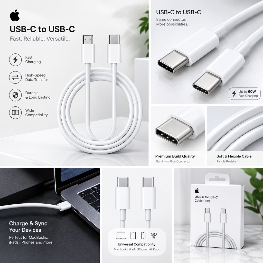 USB-C to USB-C Fast Charging Cable for iPhone