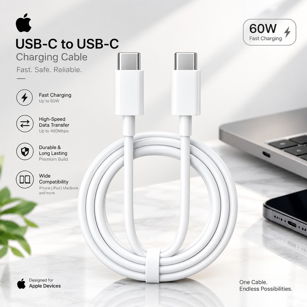 USB-C to USB-C Fast Charging Cable for iPhone